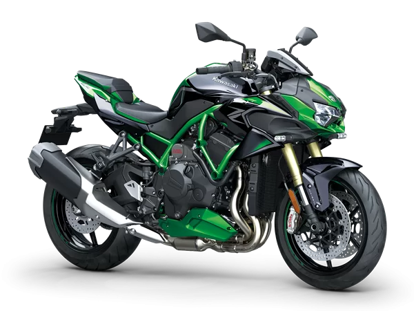 Productfoto 2023 Kawasaki ZH2 groen op witte achtergrond