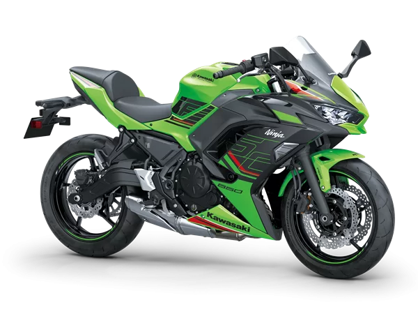 Productfoto 2023 Kawasaki Ninja 650 Lime green_ebony op witte achtergrond