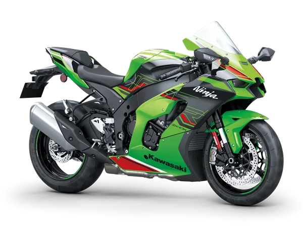 Productfoto 2023 Kawasaki ZX-10 R Lime Green op witte achtergrond